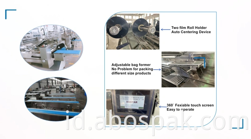 SUS 304 Automatic Flow Plasatic Bag Packing Packaging Line Machine untuk Hotel / Binatu / Sabun Cuci